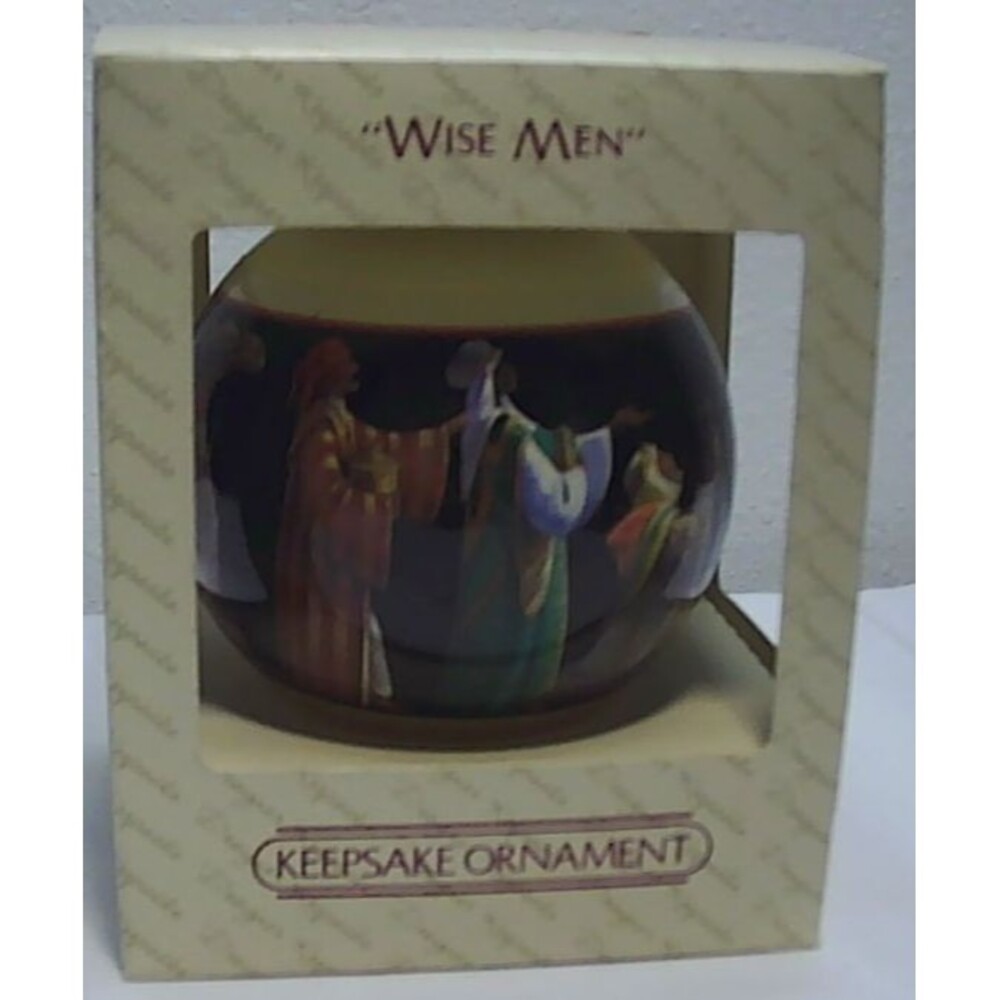 Vintage Hallmark 1983 Wise Men 3 Kings Glass Ball Keepsake Xmas Ornament  w/ box